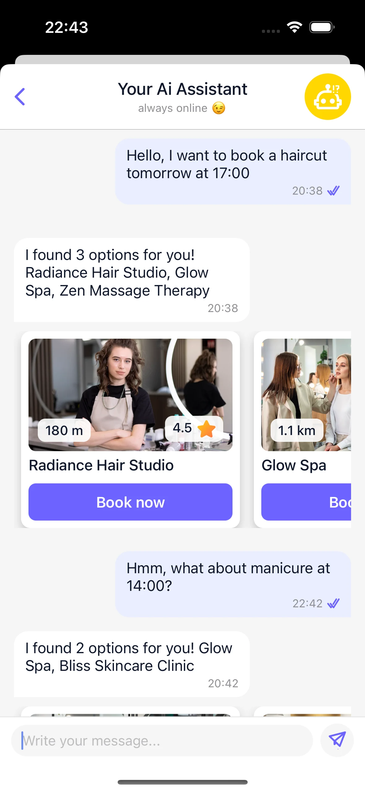 Just Book App Interface